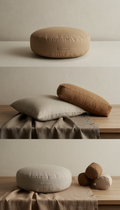 Linen Meditation Cushion with Hand-Finished Edges