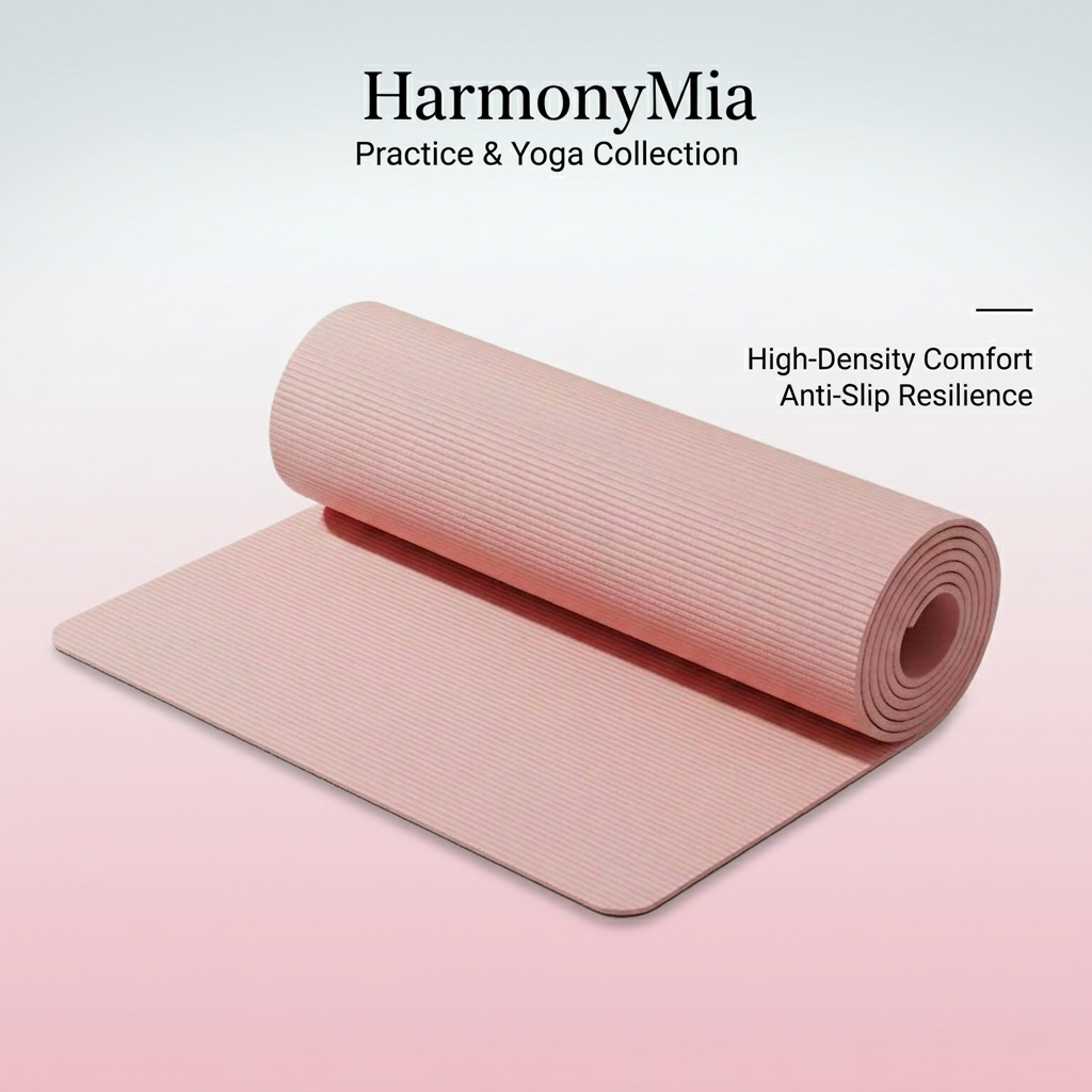 Harmony Comfort Yoga Mat – 8mm Thick Eco NBR Non-Slip, Extended Length for Beginners