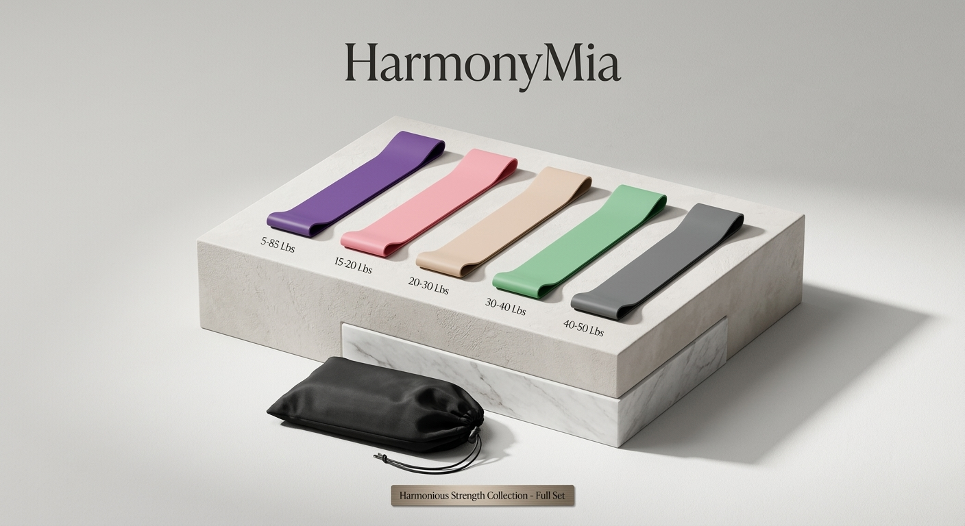 Harmony Eco Resistance Loop Bands Set – Natural Latex Home Strength & Sculpting Kit (5 Levels)