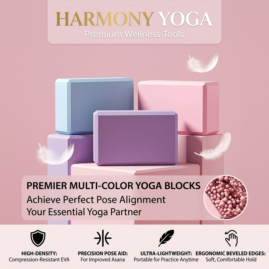 Harmony Restorative Yoga Bolster Brick – Extra-Large Eco Foam Support Block