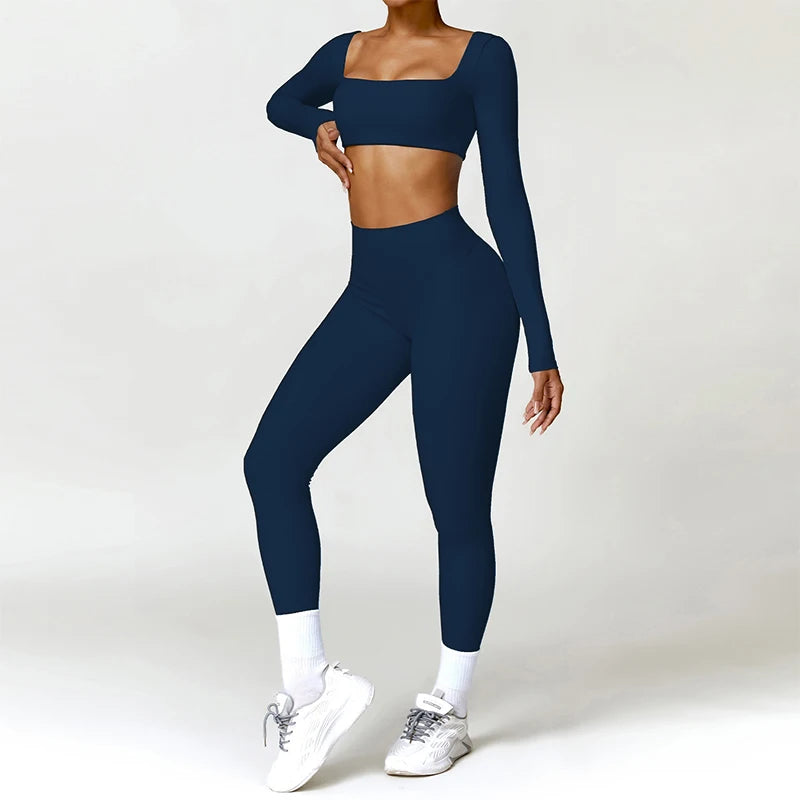 Harmony Kinetic Flow Seamless Set | Long Sleeve & High-Rise Leggings 2PCS