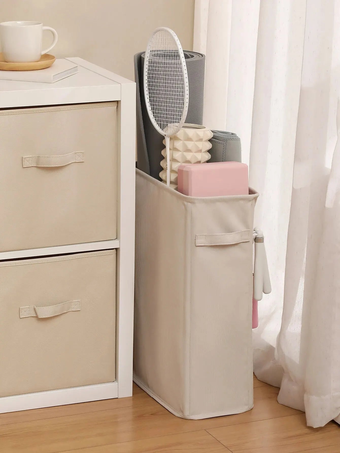 Harmony Home Yoga Storage Rack – Compact Corner Organizer for Mats, Rollers, Bands & Straps