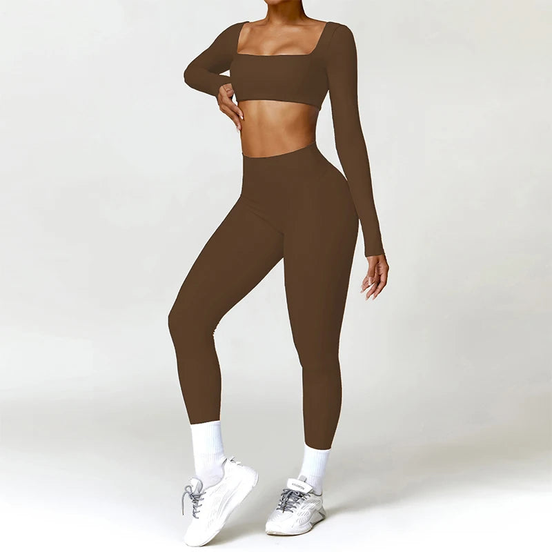 Harmony Kinetic Flow Seamless Set | Long Sleeve & High-Rise Leggings 2PCS