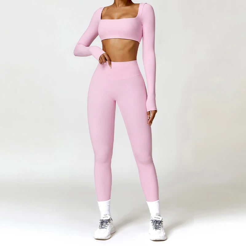 Harmony Kinetic Flow Seamless Set | Long Sleeve & High-Rise Leggings 2PCS