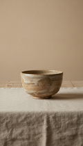 Wabi-Sabi Stoneware Tea Bowl with Organic Form